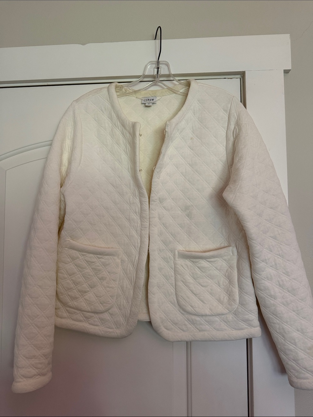 J.Crew Ivory Quilted Jacket - Lightweight Women's Coat